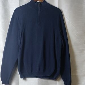 Eddie‎ Bauer Blue Zip Up Sweater with Mock Neck